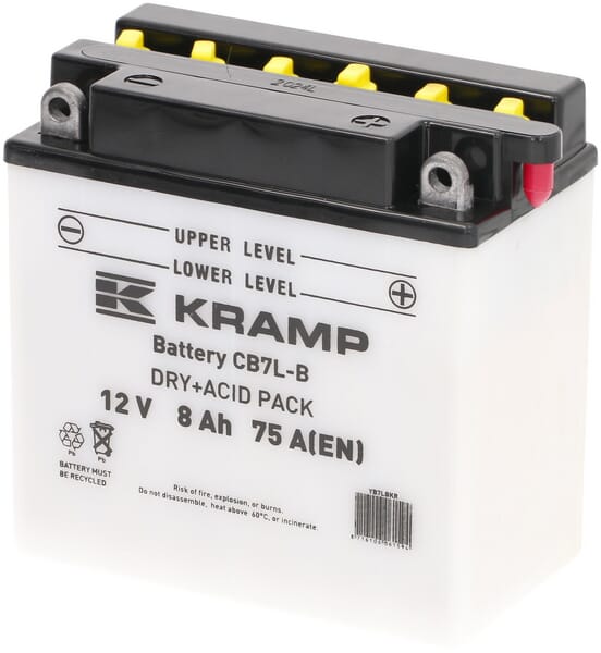 Baterie 12V 8Ah 75A cu pachet acid Kramp