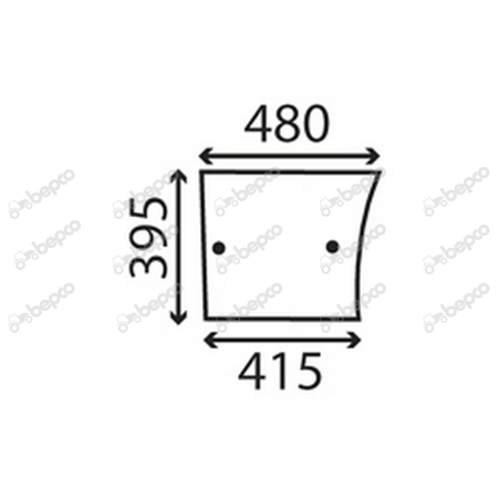 LOWER DOOR WINDOW FLAT - NON-TINTED