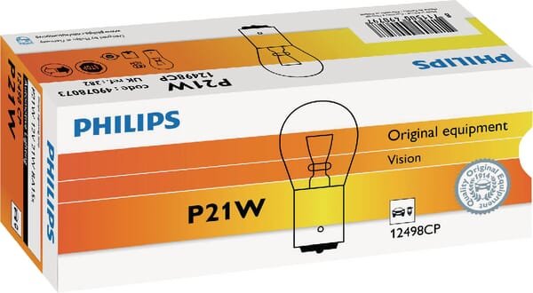 Bec incandescent P21W sferă BA15s 12V 21W alb Philips