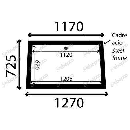 OPENING FRONT WINDSHIELD WITH FRAME - FLAT - NON-TINTED