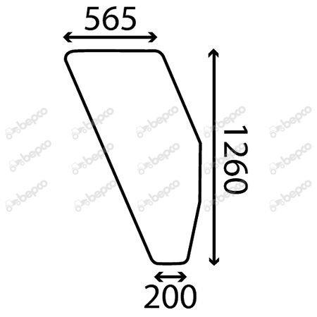 DOOR WINDOW RIGHT - CURVED - TINTED