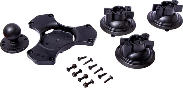 Suport cu 3 ventuze Twist-Lock™ bilă mărime C/1,5"