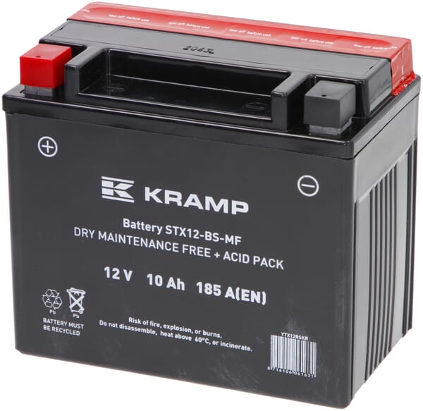 Baterie 12V 10Ah 185A cu pachet acid Kramp