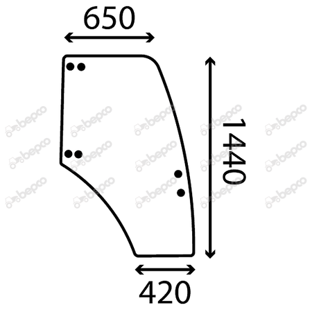 DOOR WINDOW RIGHT - CURVED - TINTED