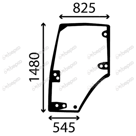 DOOR WINDOW LEFT - CURVED - TINTED