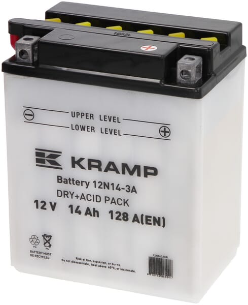 Baterie 12V 14Ah 128A cu pachet acid Kramp