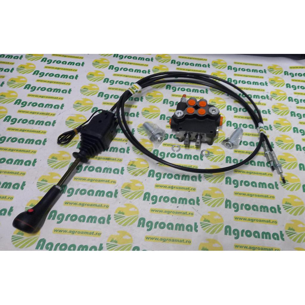 Distribuitor Hidraulic 2P80 cu Joystick si Cablu 2.5M
