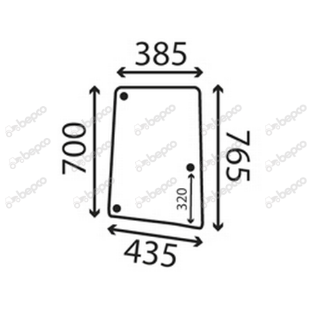 OPENING SIDE WINDOW RIGHT - CURVED - TINTED