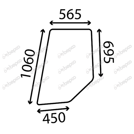 UPPER DOOR WINDOW FLAT - TINTED