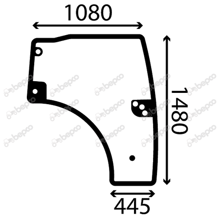 DOOR WINDOW RIGHT - CURVED - TINTED