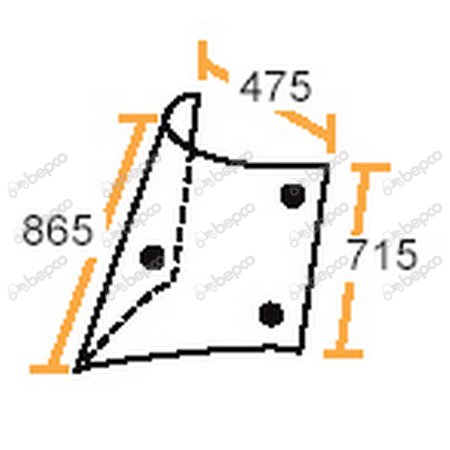 CORNER WINDOW RIGHT - CURVED - TINTED