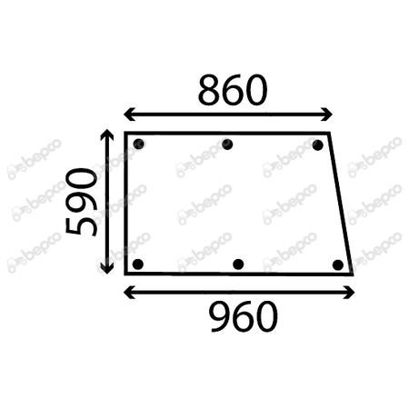 FIXED UPPER DOOR WINDOW FLAT - TINTED