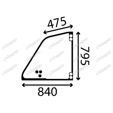 OPENING UPPER DOOR WINDOW LEFT - FLAT - NON-TINTED