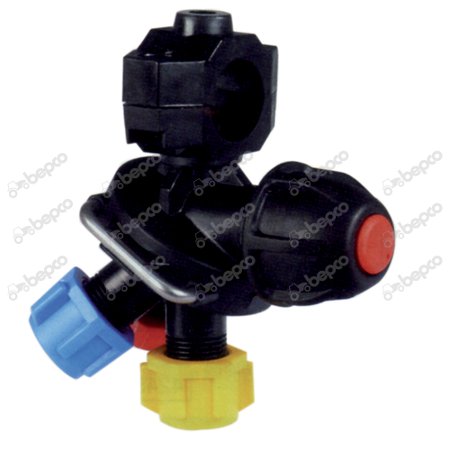 TRIPLE OUTLET NOZZLE HOLDER FOR TUBE WITH ANTI-DRIP VALVE & NUT - G 1/2''