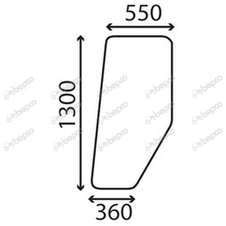 DOOR WINDOW FLAT - TINTED