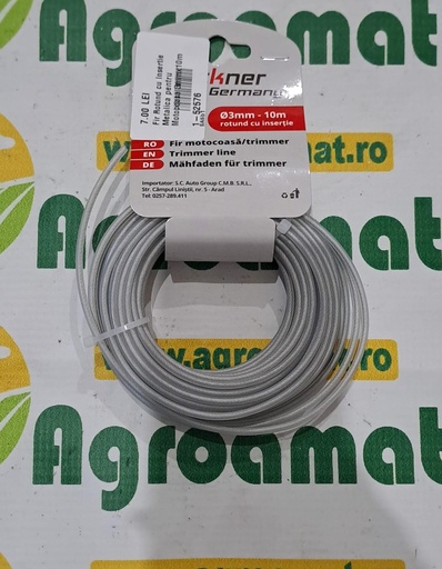 [AMAT1-52576] Fir Rotund cu Insertie Metalica pentru Motocoasa 3mmx10m