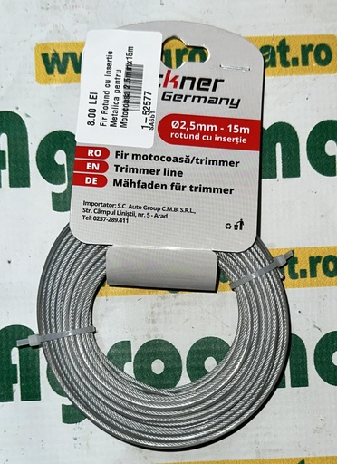 [AMAT1-52577] Fir Rotund cu Insertie Metalica pentru Motocoasa 2.5mmx15m