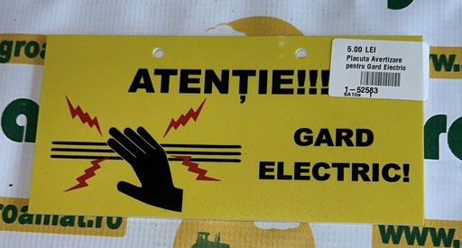 [AMAT1-52583] Placuta Avertizare pentru Gard Electric