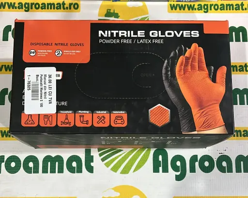 [AMAT1-76325] Manusi din Nitril Negre Marimea M 100 Buc.