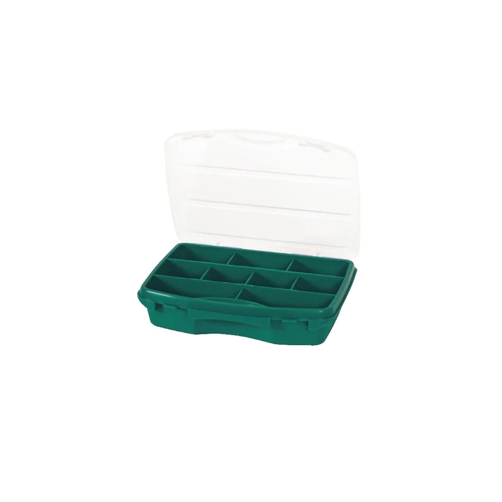 [AMAT2-30724] Cutie sortimentație 150x190x42mm plastic verde 9 compartimente 20-9 Tayg 020001TAY