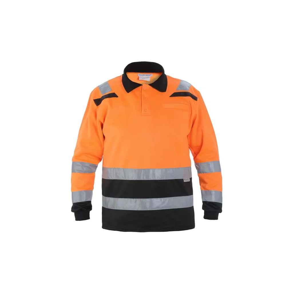 [AMAT2-32158] Tricou polo, mărimea 2XL/46, cu mânecă lungă, portocaliu/negru, de la Hydrowear 040470OB2XL