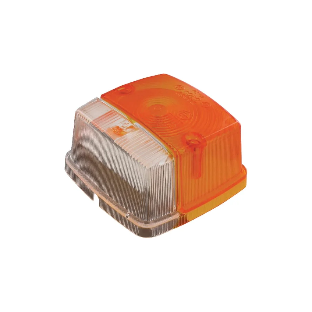 [AMAT2-32843] Lentilă far, transparentă/galbenă, față pătrată/stânga/dreapta Cobo 03387001