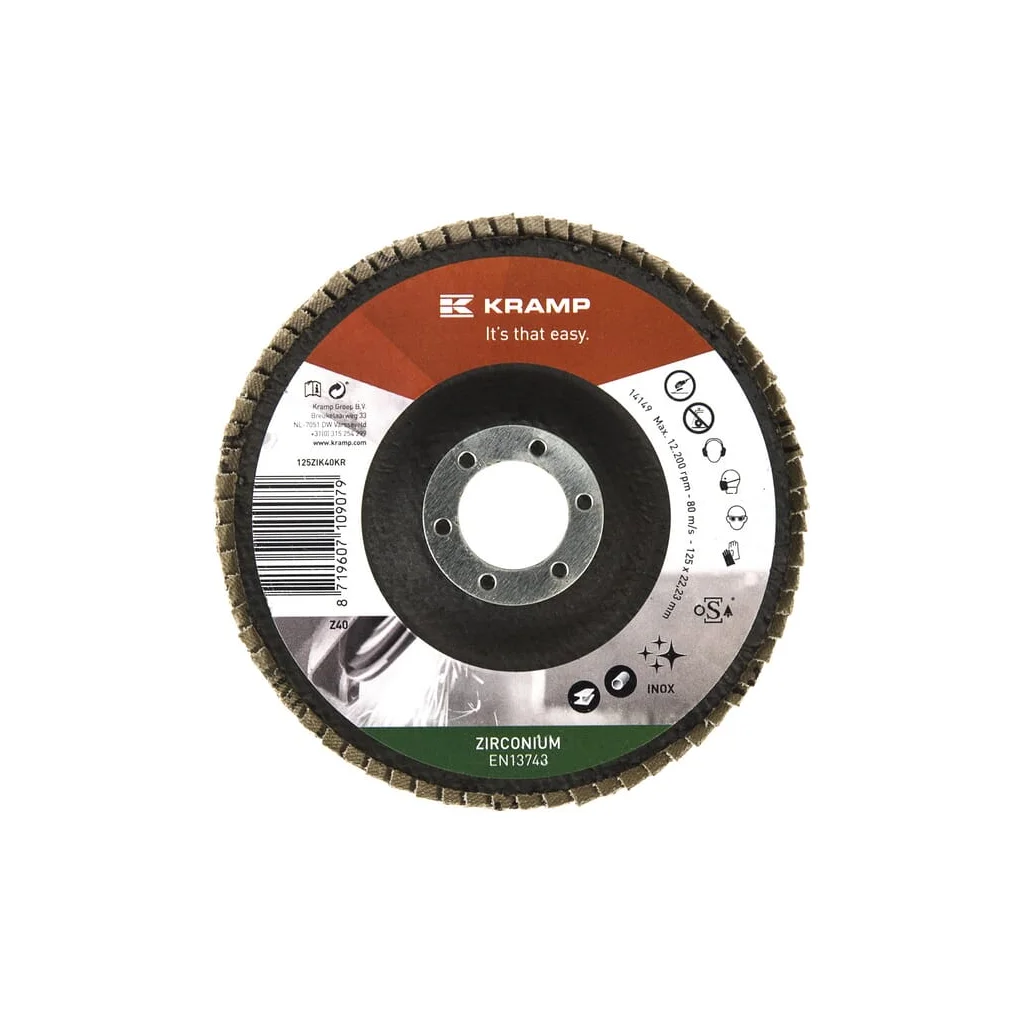 [AMAT2-59750] Disc de șlefuire lamelar cu zirconiu 125mm granulație 40 125ZIK40KR