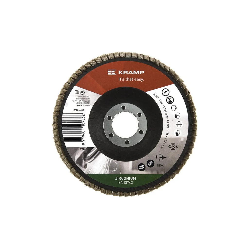 [AMAT2-59751] Disc de șlefuire lamelar cu zirconiu 125mm granulație 60 125ZIK60KR