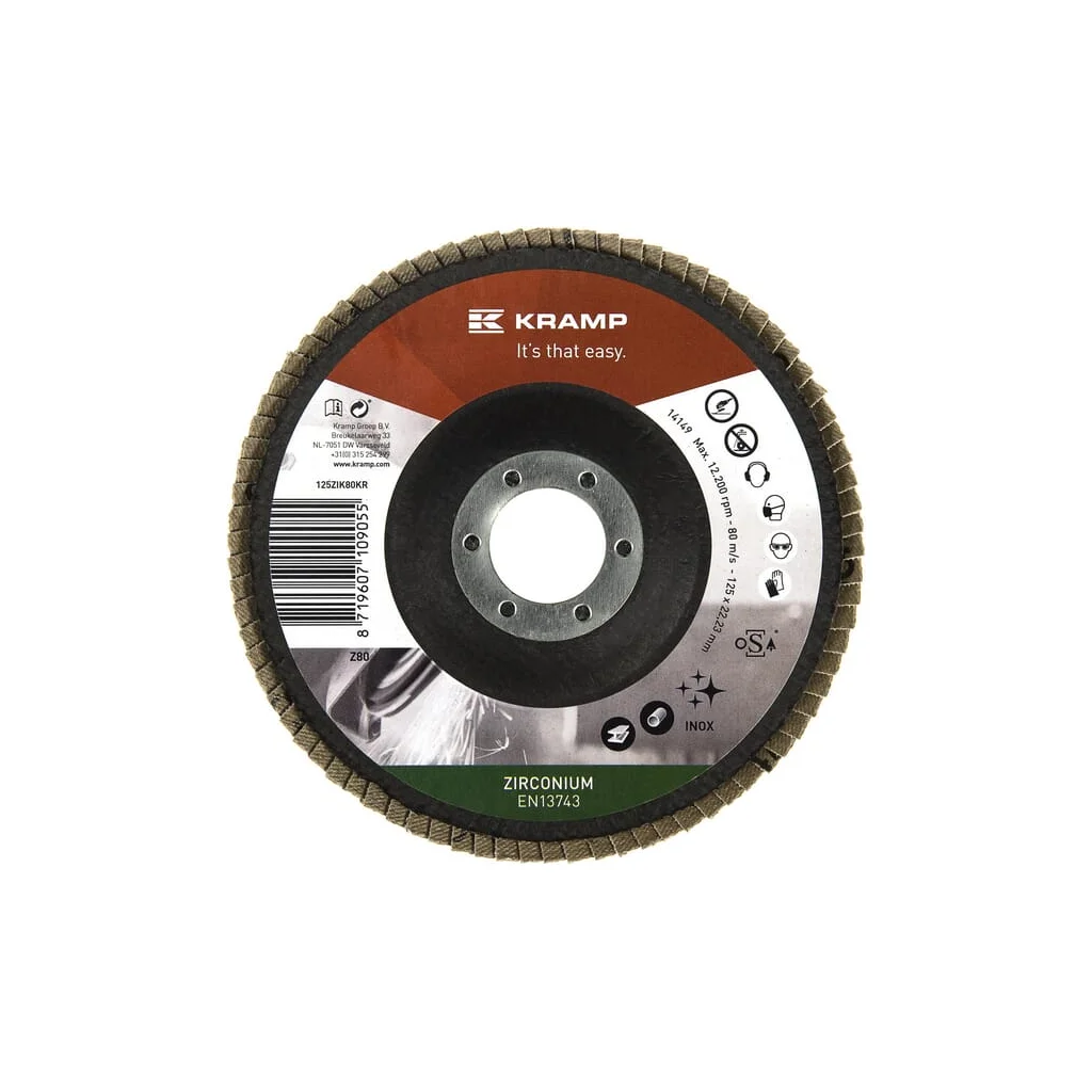 [AMAT2-60144] Disc de șlefuire lamelar cu zirconiu 125mm granulație 80 125ZIK80KR