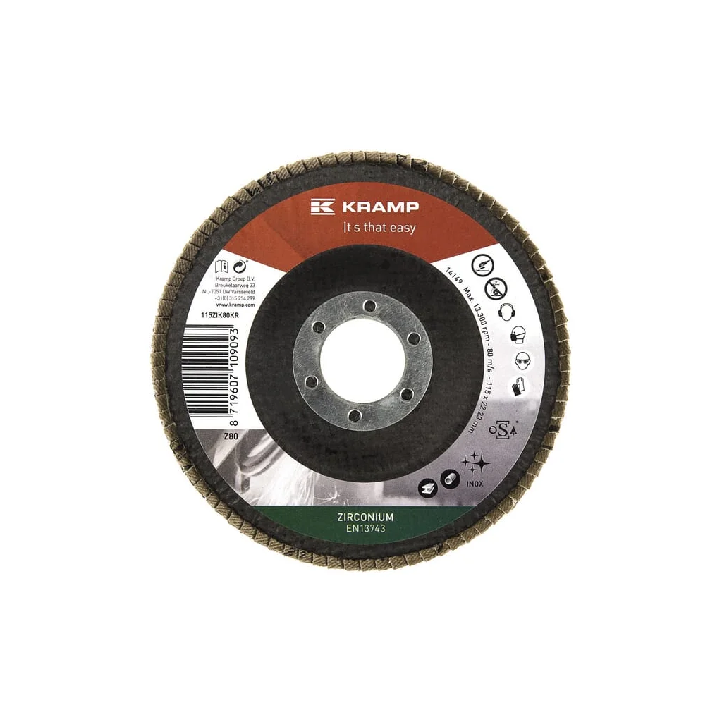 [AMAT2-52610] Disc de șlefuire lamelar cu zirconiu 115mm granulație 80 115ZIK80KR