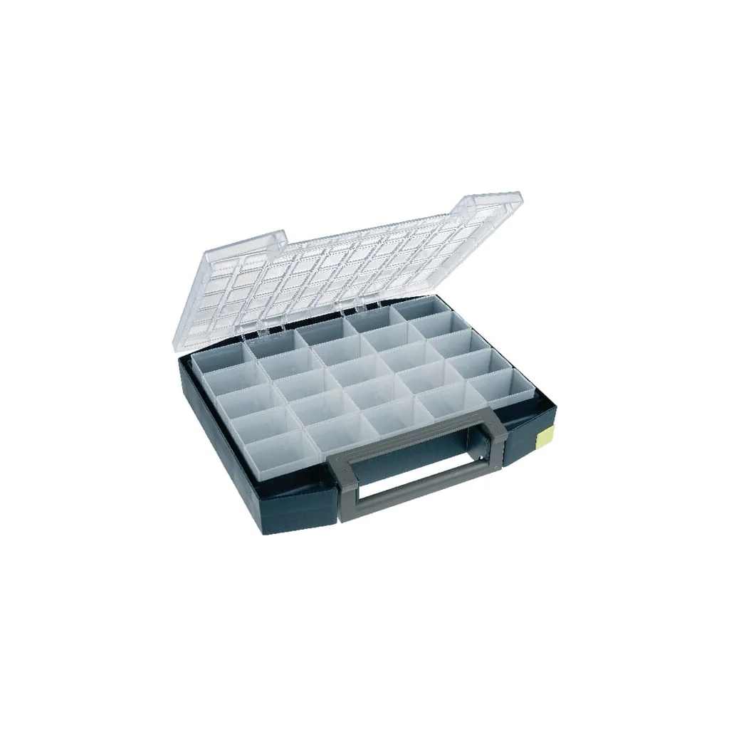 [AMAT2-62369] Cutie de sortiment 421x361x55mm, capacitate 15l, polipropilenă albastră, 25 compartimente, Boxxser 55 5x10 de Raaco 134873