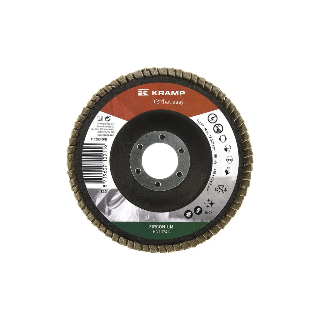 [AMAT2-52844] Disc de șlefuire lamelar cu zirconiu 115mm granulație 40 115ZIK40KR