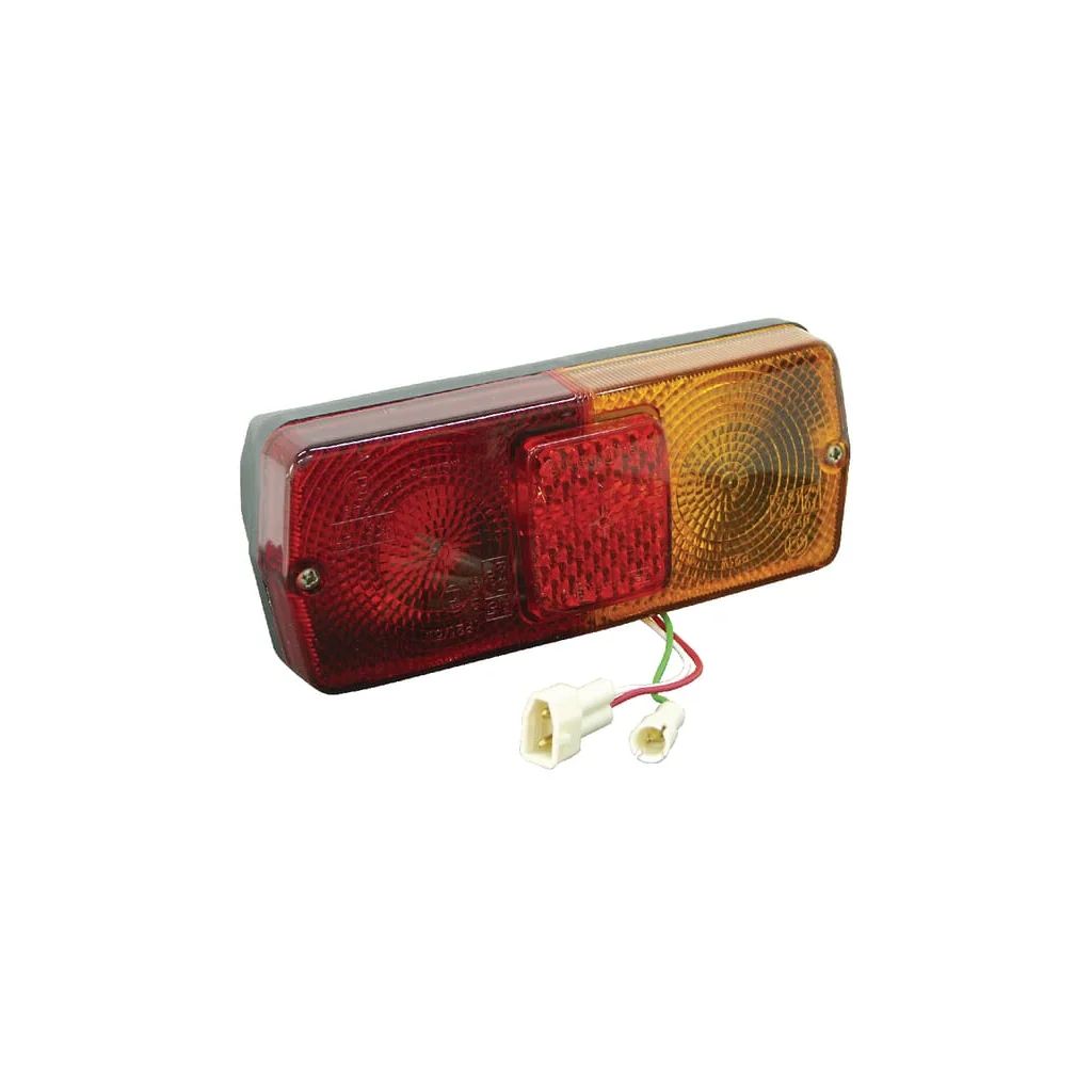 [AMAT2-47183] Stop spate LH rectangular, 12V, roșu/galben, prindere cu șuruburi, 184x76mm mufă AMP, Cobo 1097773