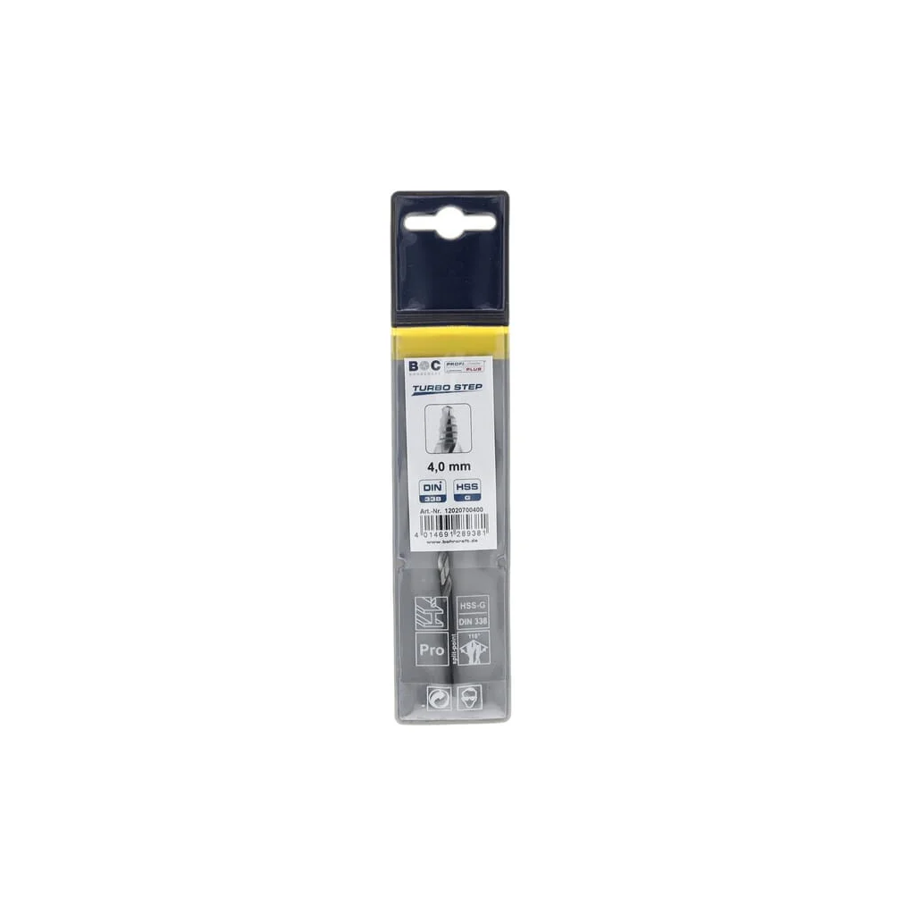 [AMAT2-56217] Burghiu 4,0 mm HSS-DIN 338-G TURBO STEP 12020700400
