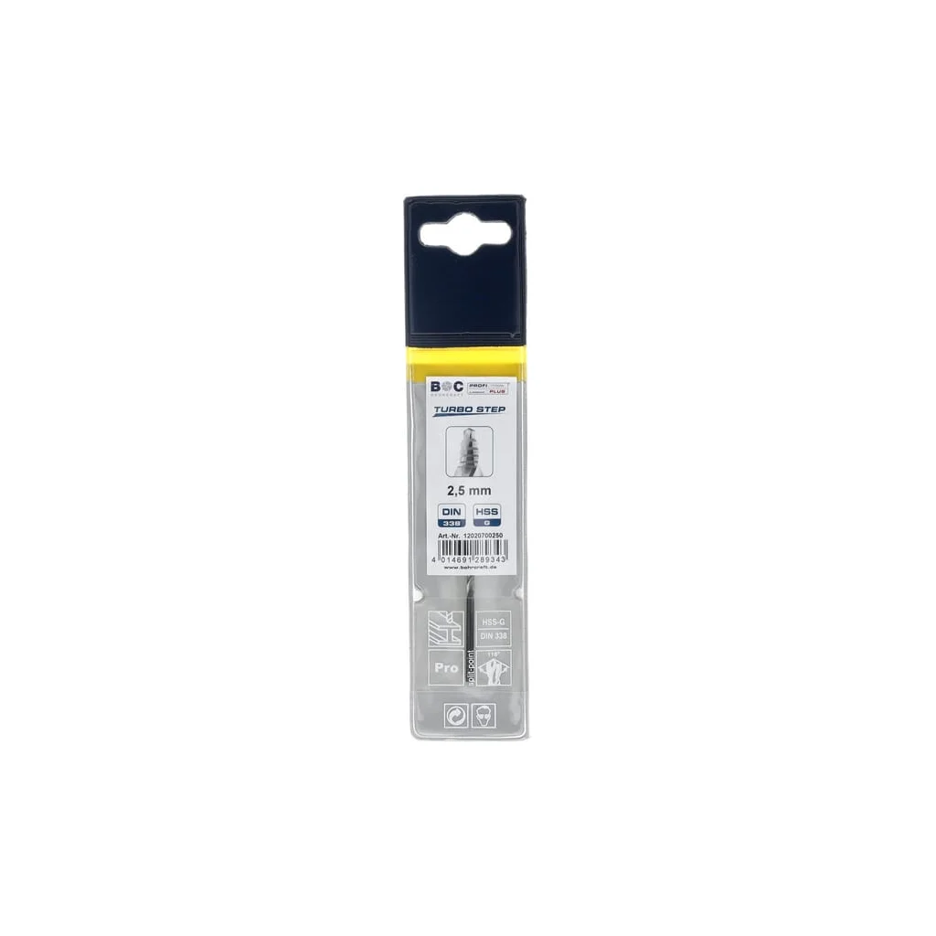 [AMAT2-56267] Burghiu 2,5 mm HSS-DIN 338-G TURBO STEP 12020700250
