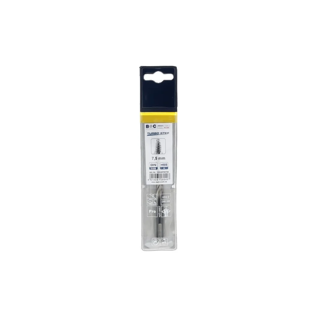 [AMAT2-56960] Burghiu 7,5 mm HSS-DIN 338-G TURBO STEP 12020700750