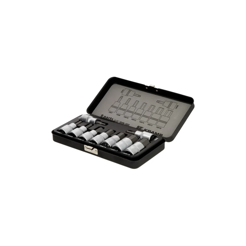 [AMAT2-78474] Set capete chei tubulare 1/2" cu profil hexagonal exterior, 9 piese, metric 18049240092KR