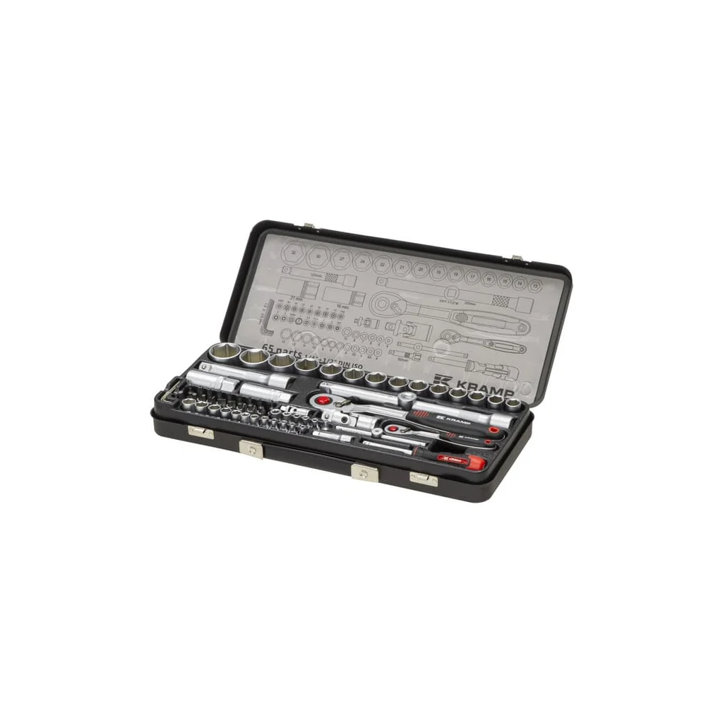 [AMAT2-79015] Set capete chei tubulare de impact cu profil interior și exterior 1/4" și 1/2", 65 piese 180465420KR