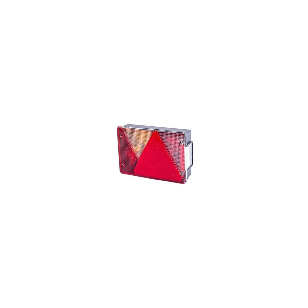 [AMAT2-95113] Lampă spate dreptunghiular stânga, far de ceață, 12V, roșu/transparent, cu șuruburi, 200x136x56mm, Baionetă 5 pini, Multipoint IV 248400007