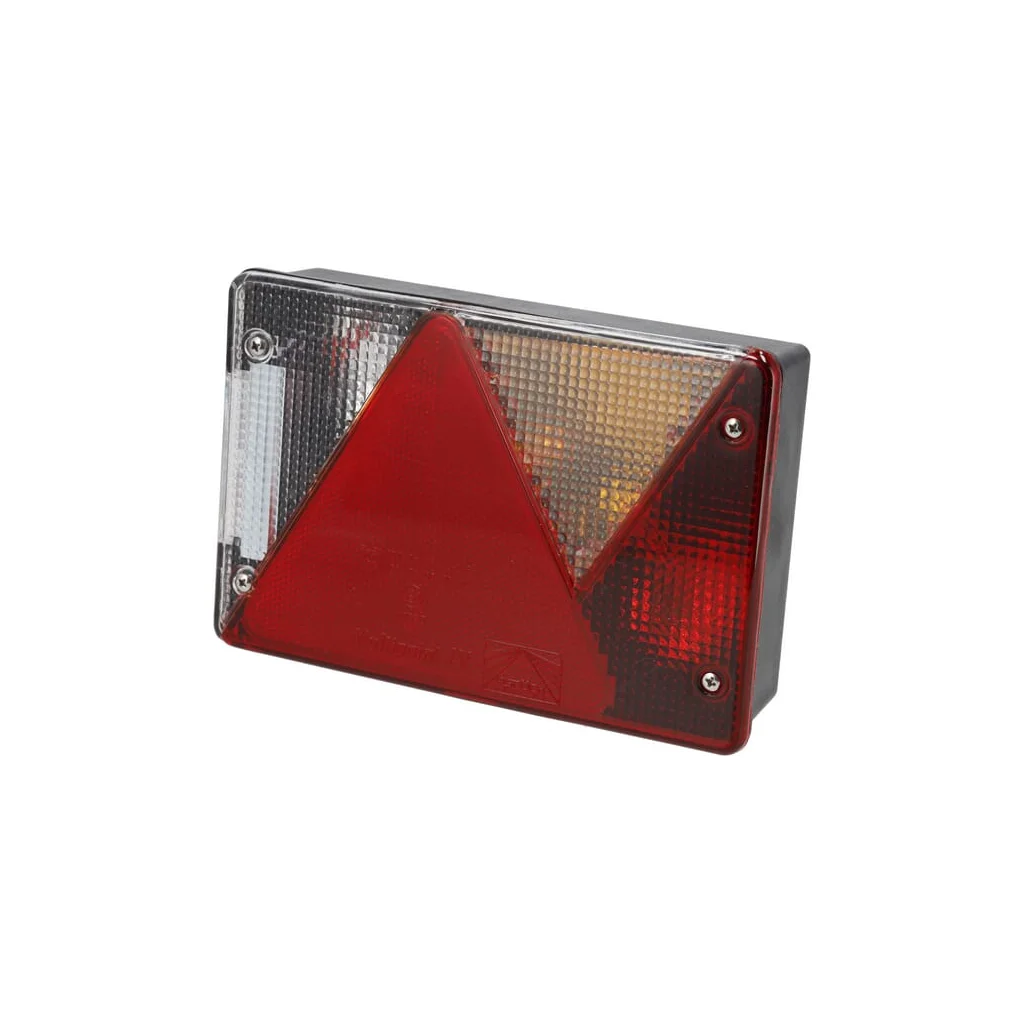 [AMAT2-95139] Lampă spate, dreptunghiulară, dreapta, lampă marșarier, 12V, roșu/transparent, cu șuruburi, 200x136x56mm, Baionetă 5 pini, Multipoint IV 248610007