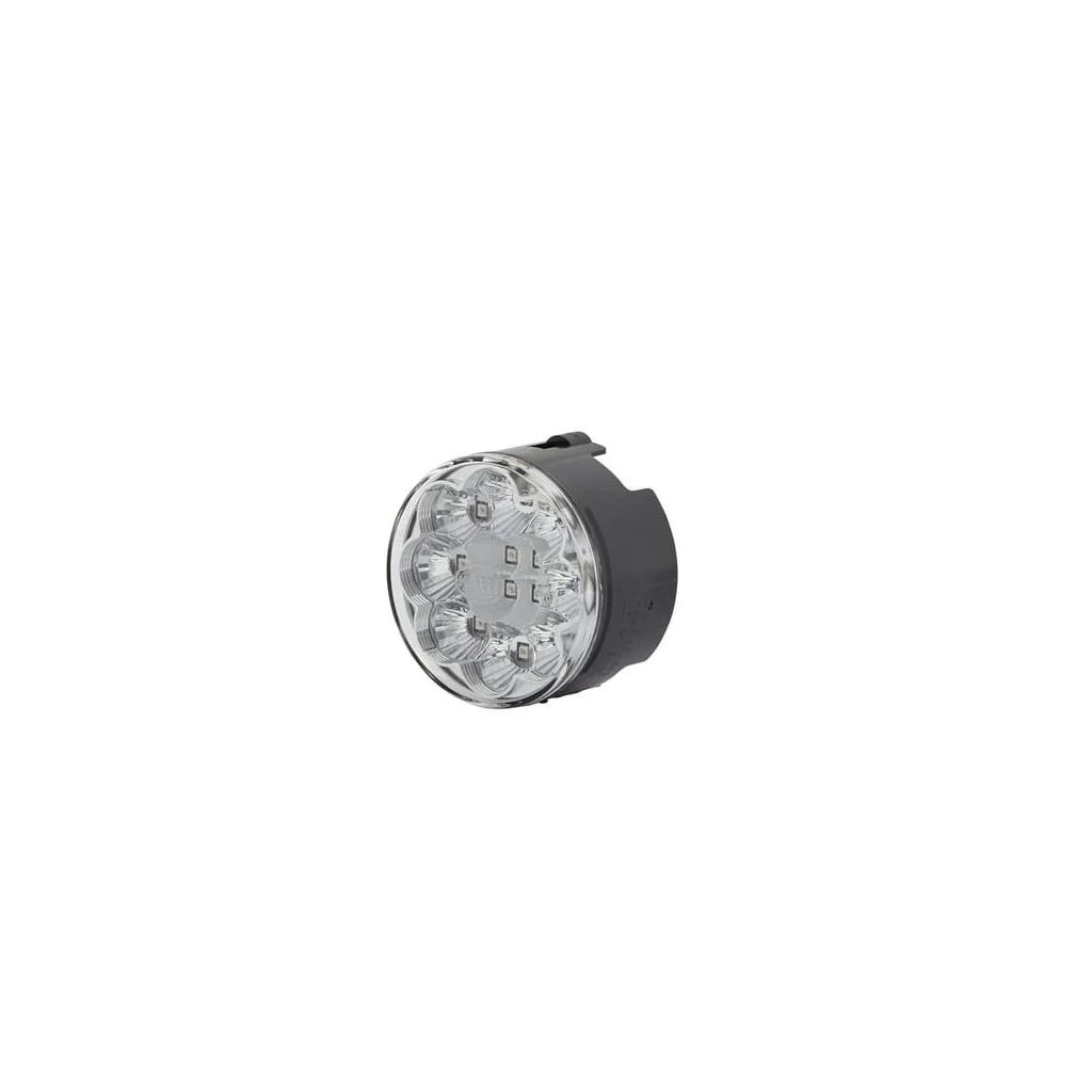 [AMAT2-100935] Indicator luminos LED, rotund, 12V, transparent, fixare cu șurub, diametru 66mm, AMP 2 pini, 12 LED-uri, Hella 2BA009001431