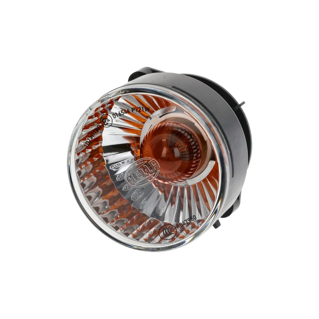 [AMAT2-100168] Lampă de semnalizare 21W, rotund, 24 V, transparent/portocaliu, cu șurub, Ø 66mm, mufă AMP, Hella 2BA009001167