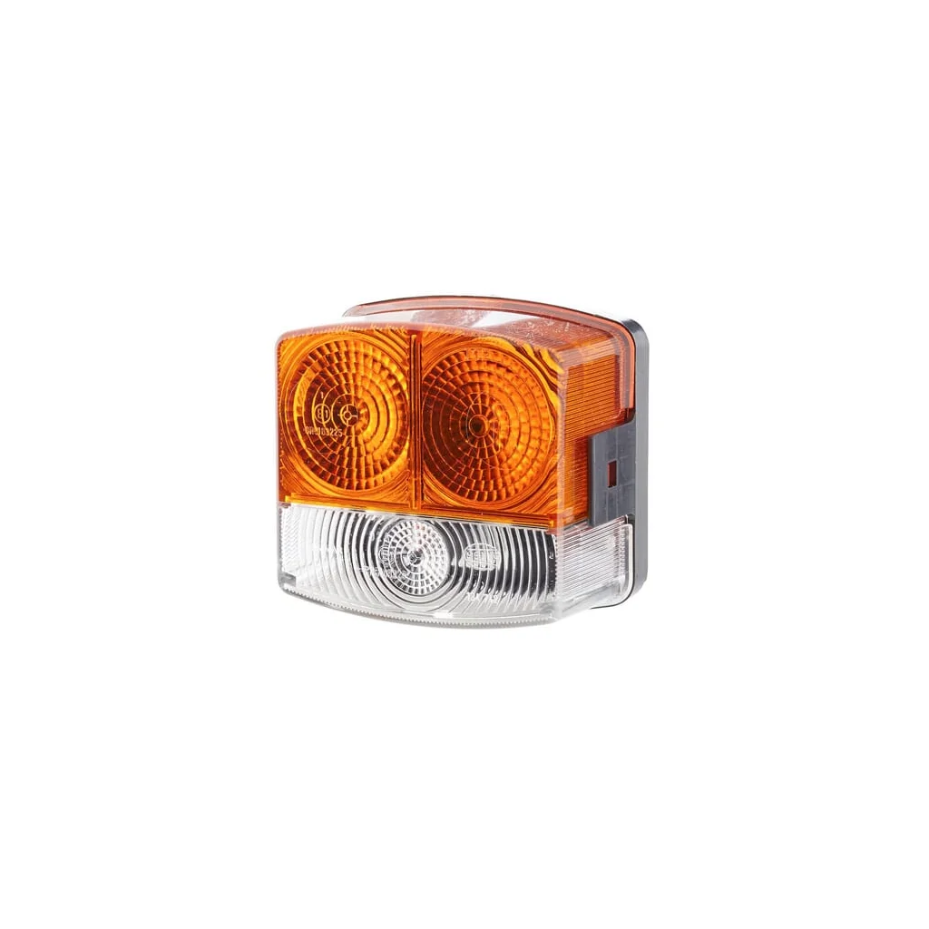[AMAT2-100225] Lampă semanlizare și poziție dreapta 21/10W pătrată 12V galben/transparent cu șuruburi 95x54.5x90mm Hella 2BE002776261