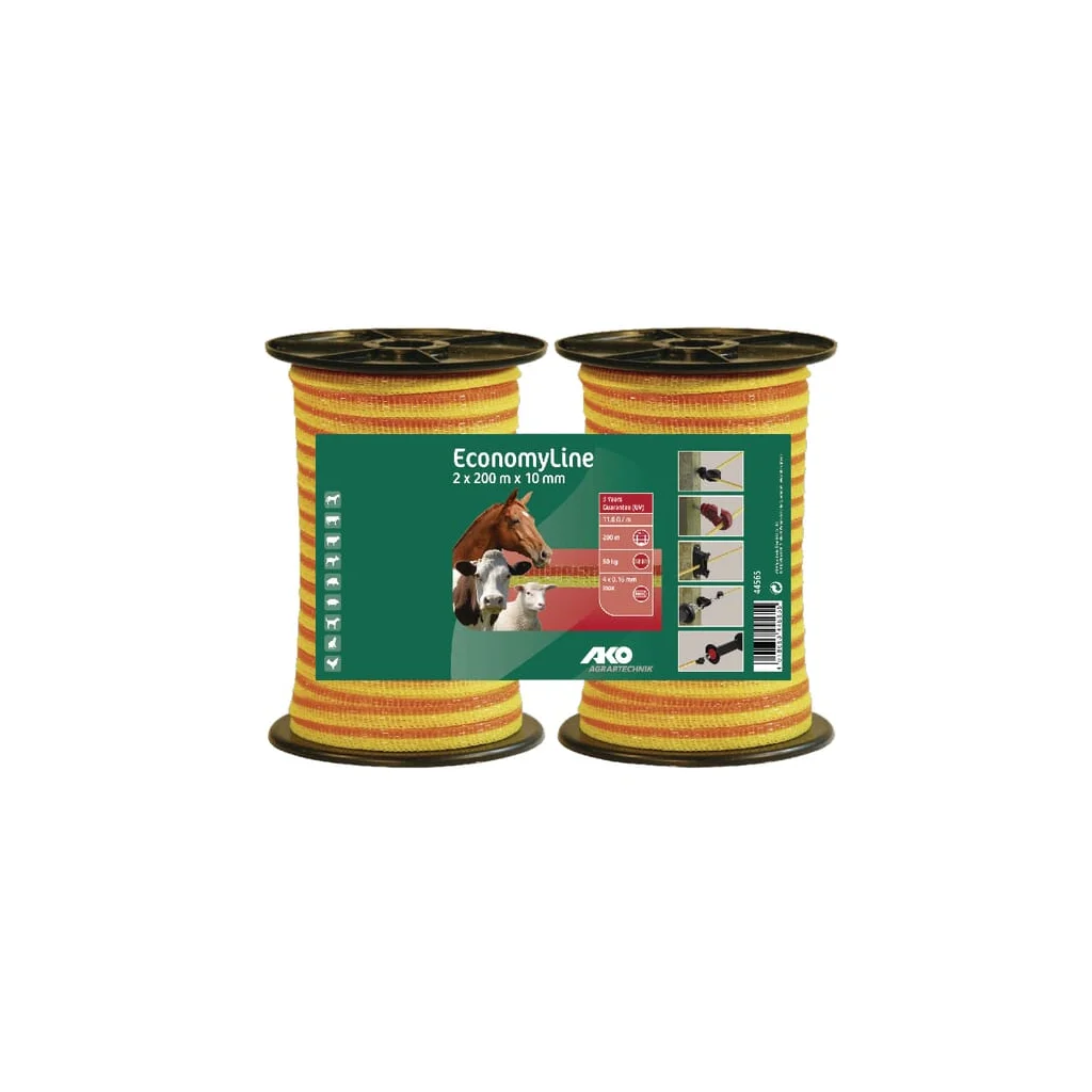 [AMAT2-139289] Bandă galbenă/portocalie pentru gard 10mm 2x200m 44565