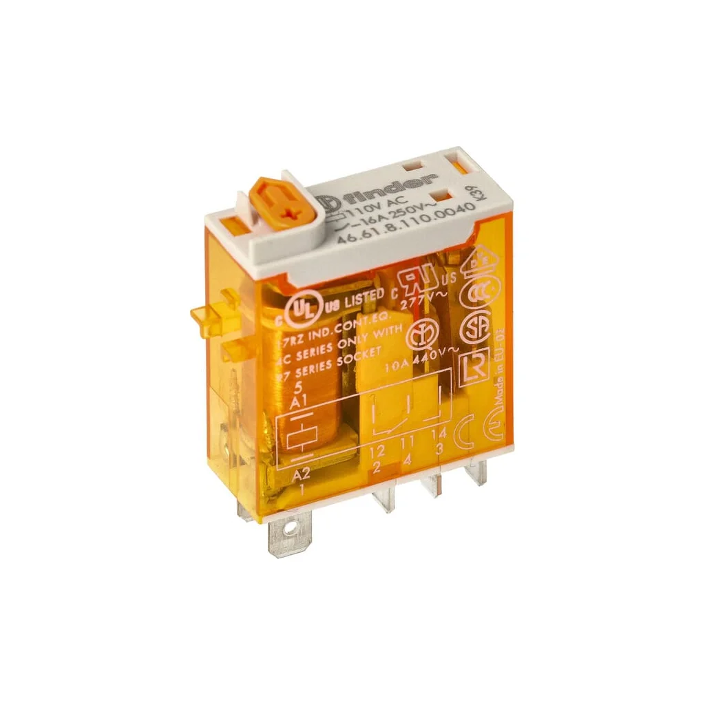 [AMAT2-143855] Mini.rel.1CO 16A/230V AC/AgSnO2 Buton test/Ind. mecanică. 466182304040