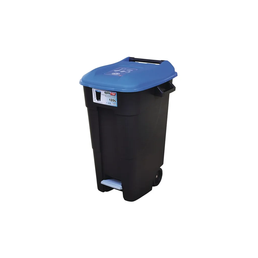 [AMAT2-135759] Container de gunoi polipropilenă albastru/negru capacitate 120l 600x568x886mm Tayg 423024TAY