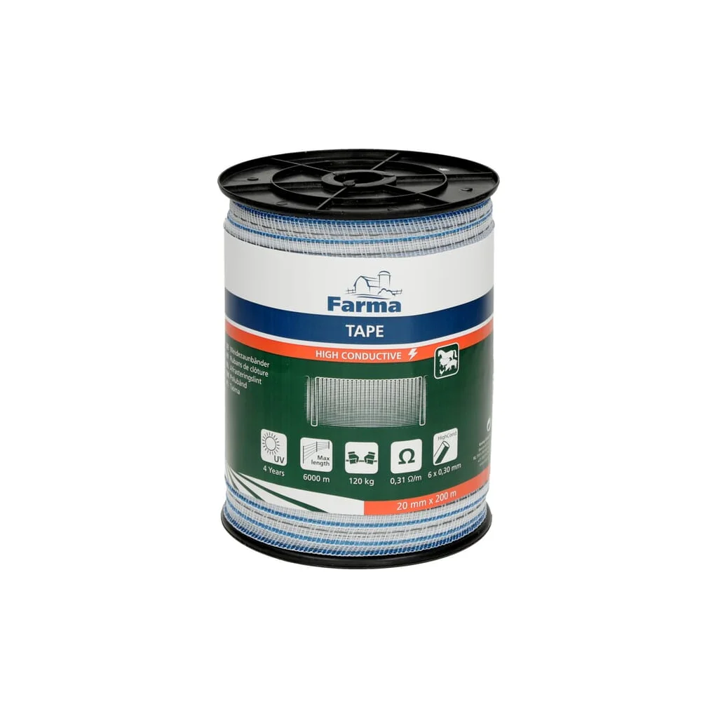 [AMAT2-185964] Bandă gard electric 20mm 200m 6x0,30mm conductivitate ridicată 704019FA