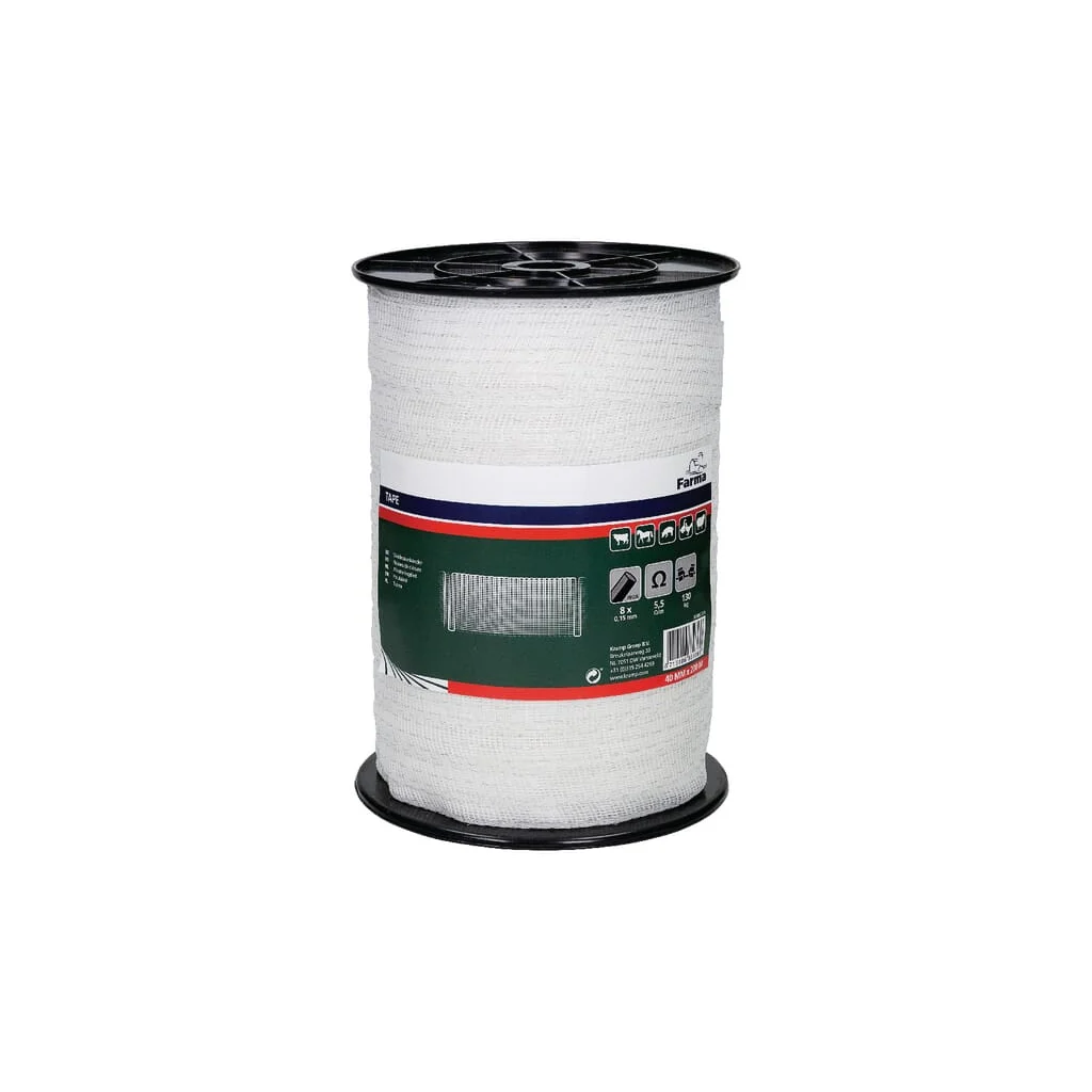 [AMAT2-186012] Bandă gard electric 40mm 200m 8x0,15mm fire oțel inoxidabil Farma 704009FA