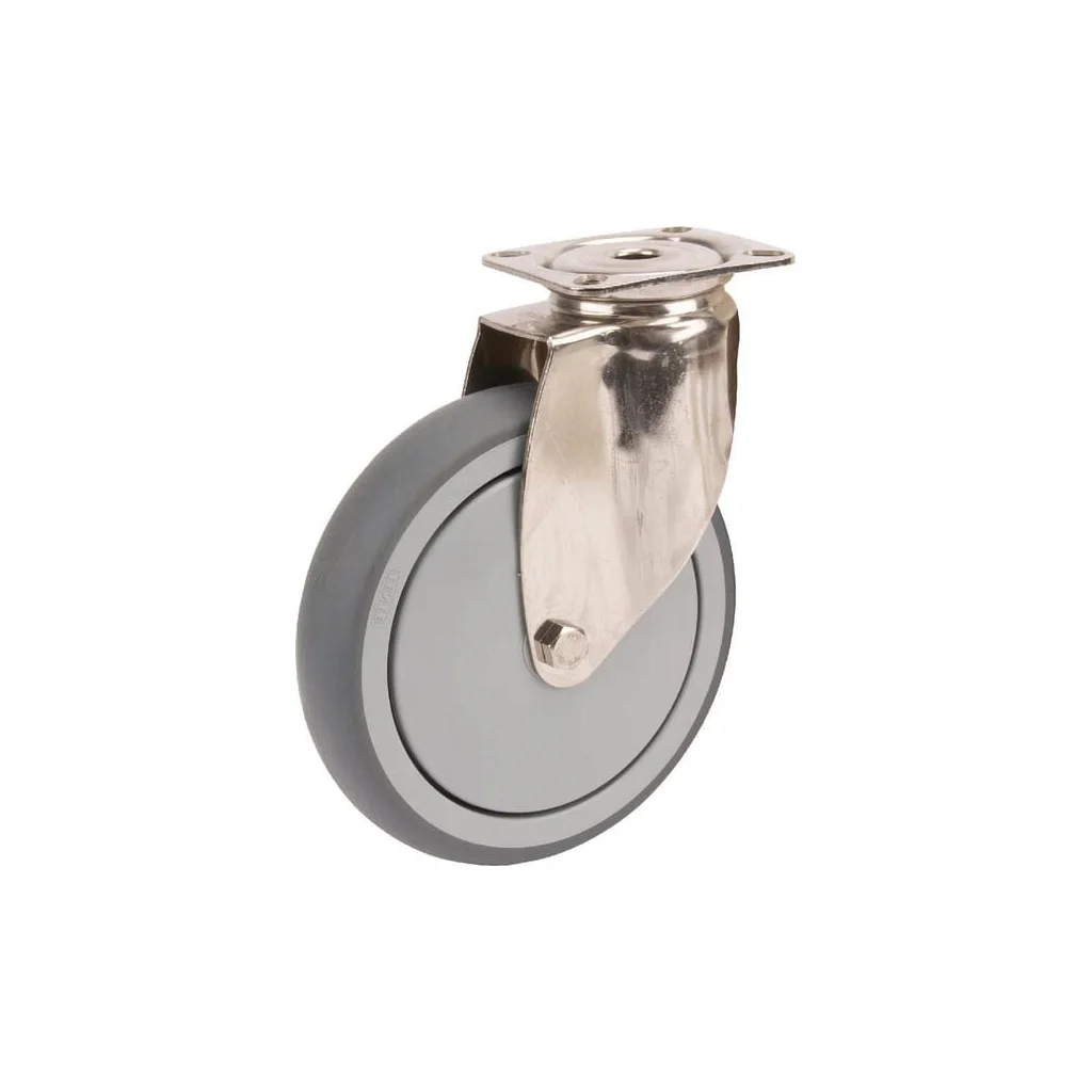 [AMAT2-192318] Roată pivotantă cu rolă cauciuc diametru 125x32mm fiting oțel inoxidabil 77x67mm sarcină 100kg Tente 7470PJC125P50