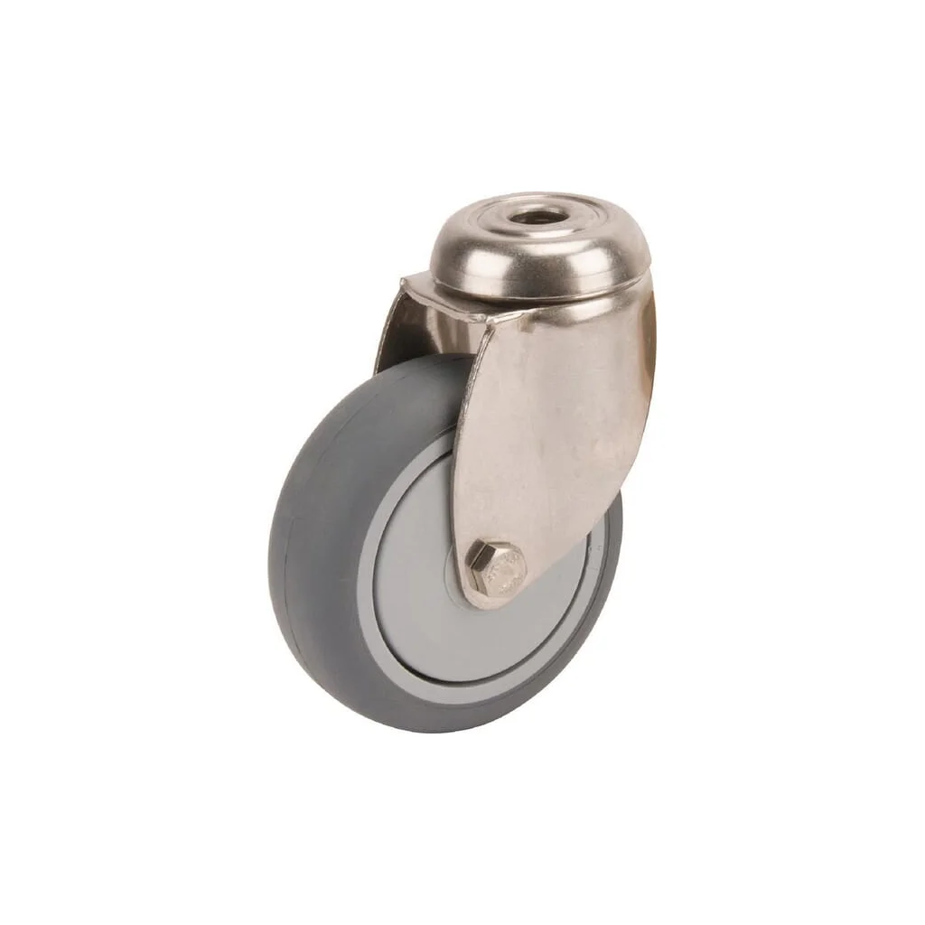 [AMAT2-192868] Roată pivotantă cu rolă cauciuc diametru 50x19mm oțel inoxidabil 1 orificiu pentru șurub sarcină 50kg Tente 7470PJH050P3011